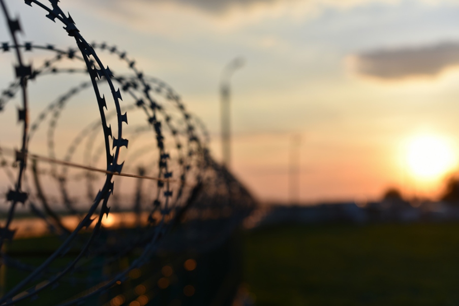 close up of barbed wire