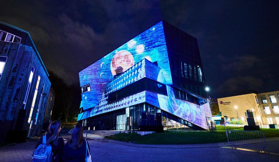 CHRONOS at Lumiere 2021 projected on the Ogden Centre for Fundamental Physics