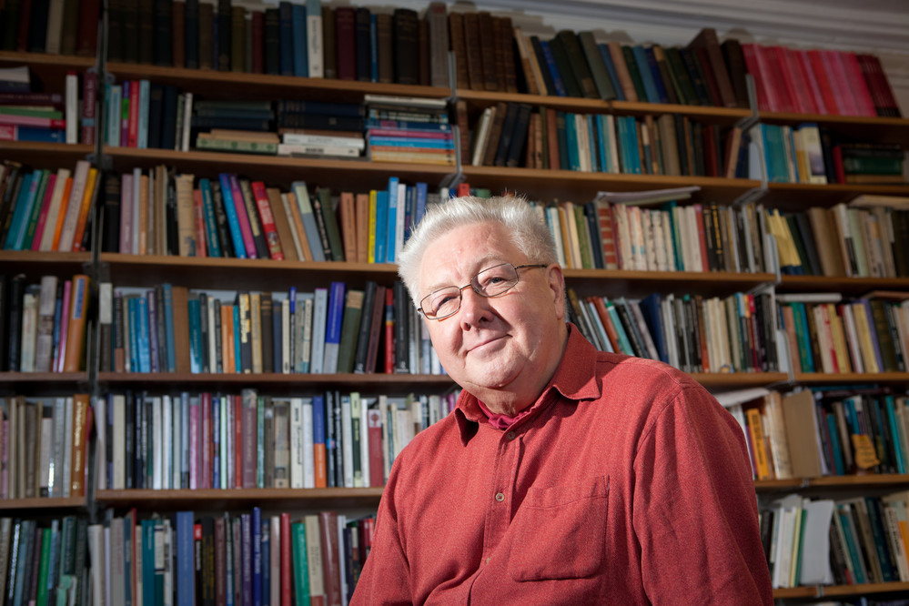 Douglas Davies in front of some books