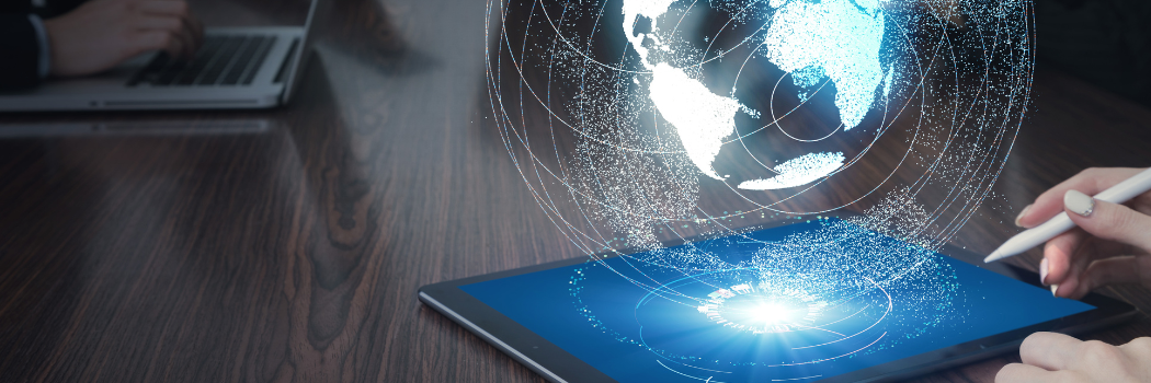 Global business concept on ipad