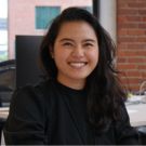 woman / business person sitting at a desk