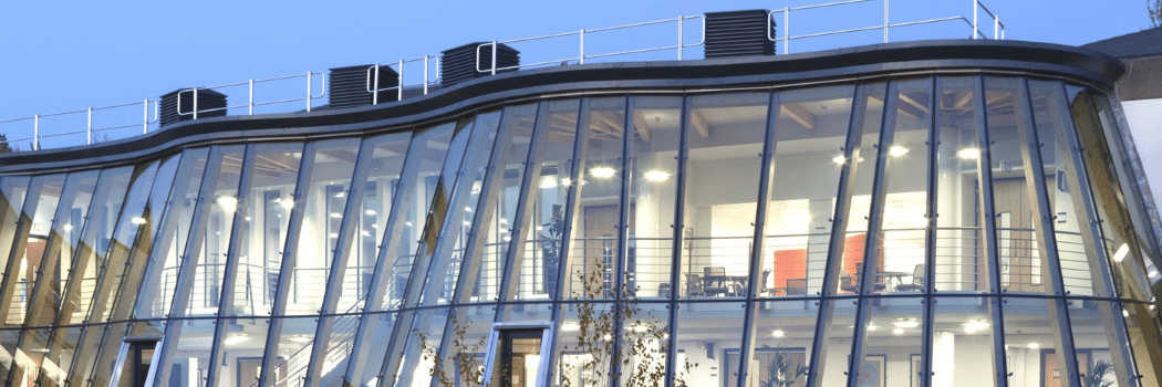 Durham Business School Building at night