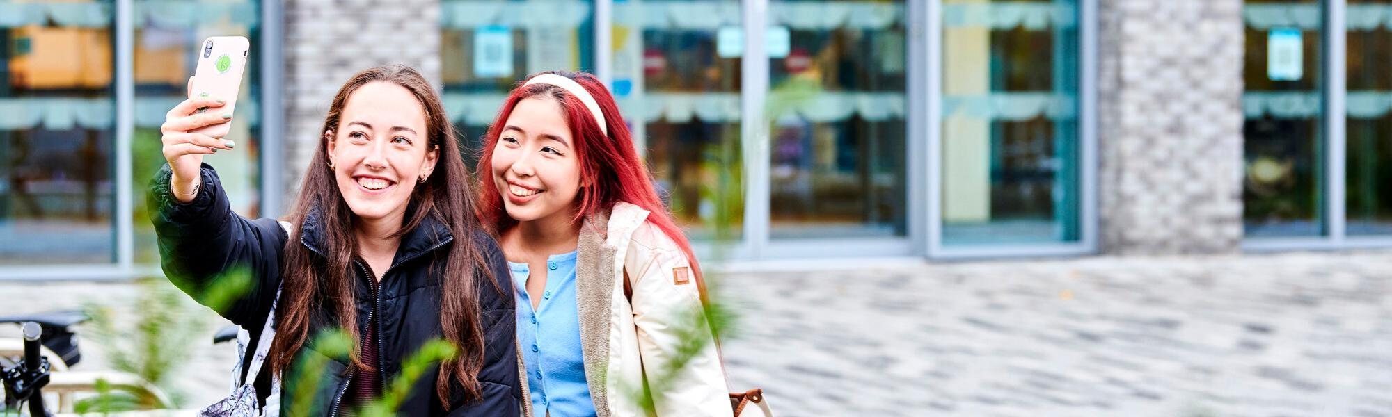 Two female students taking a selfie