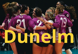 A group of female students celebrating after a BUCS volleyball win