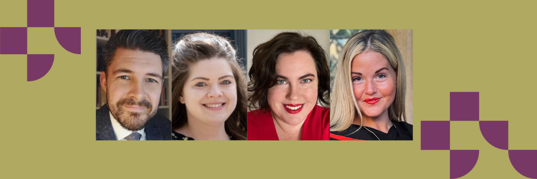 Head shots of College Heads: Matthew Mills, Katie Stobbs, Kate Morrey, Sophie Holland head shots