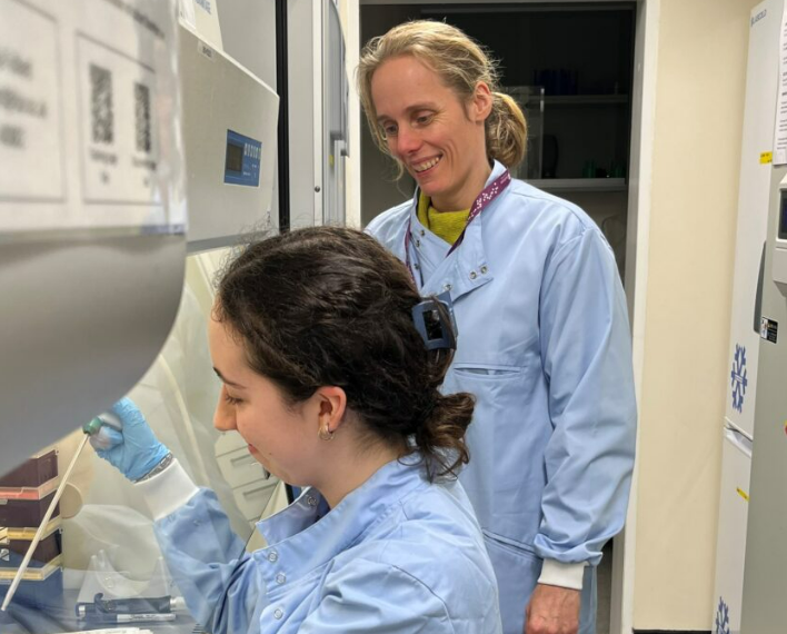 Patricia Muller and a Masters student