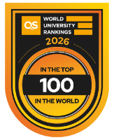 Badge stating we are a QS World Top 100 University
