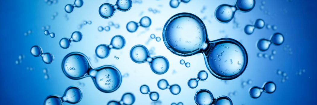 Blue water-like bubbles of different sizes