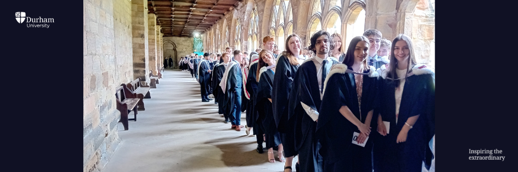 Students in robe at the Cloisters