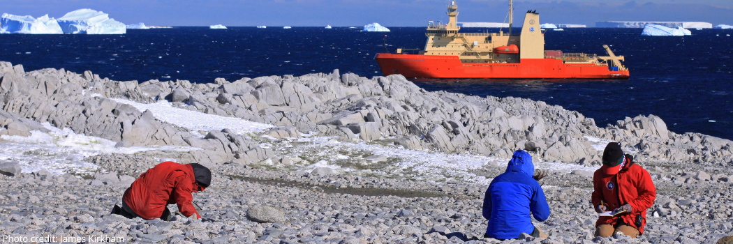 Scientists carrying out fieldwork in West Antarctica.