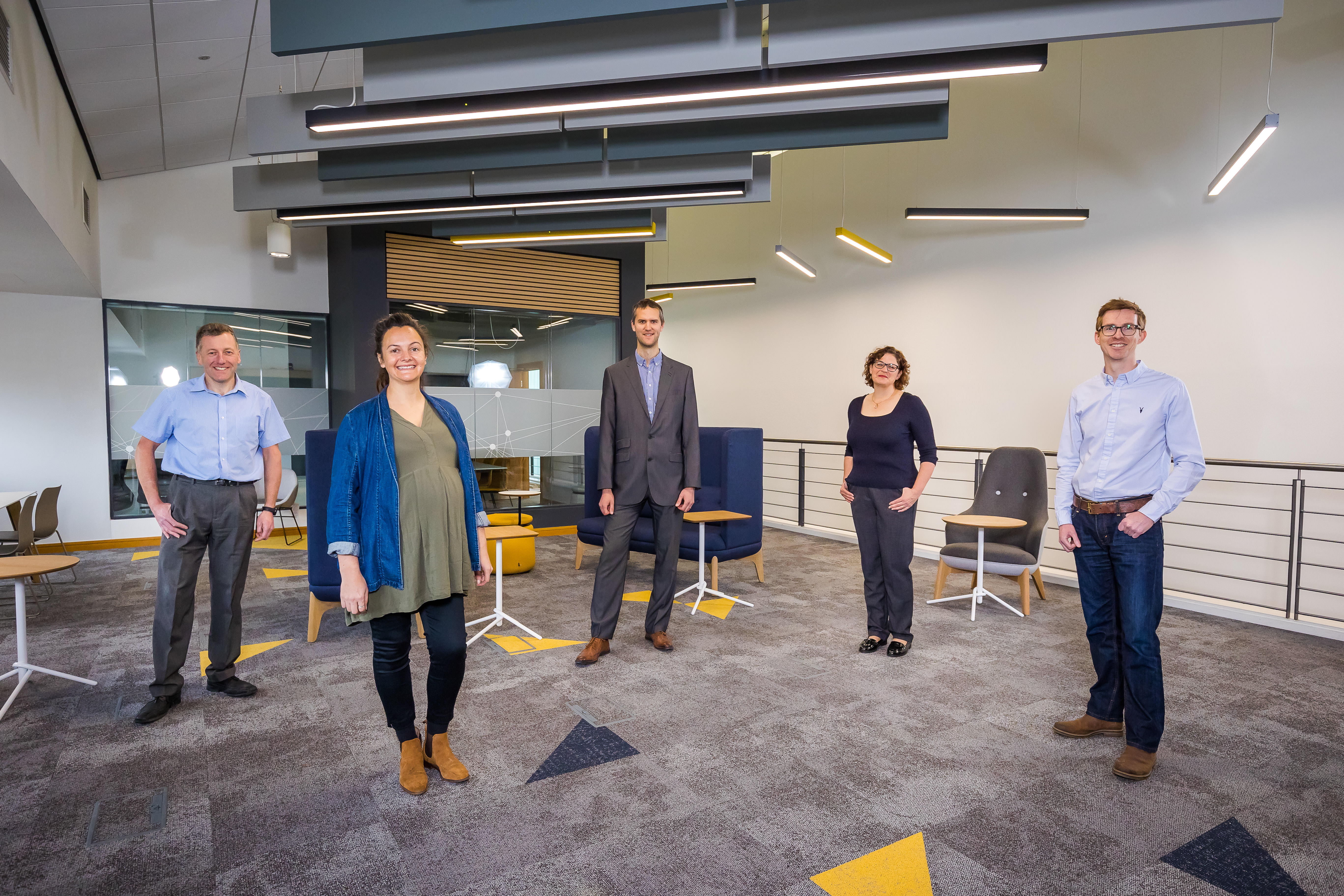 Gavin Vest (Vest Construction), Rowena John (Durham University Estates and Facilities), Duncan Rae (Identity Consult), Jenny Taylor (Head of Economic Development at Durham University) and David Wise (Space Architects)