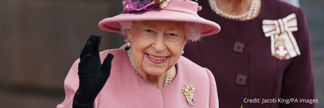 Her Majesty The Queen of the United Kingdom waving