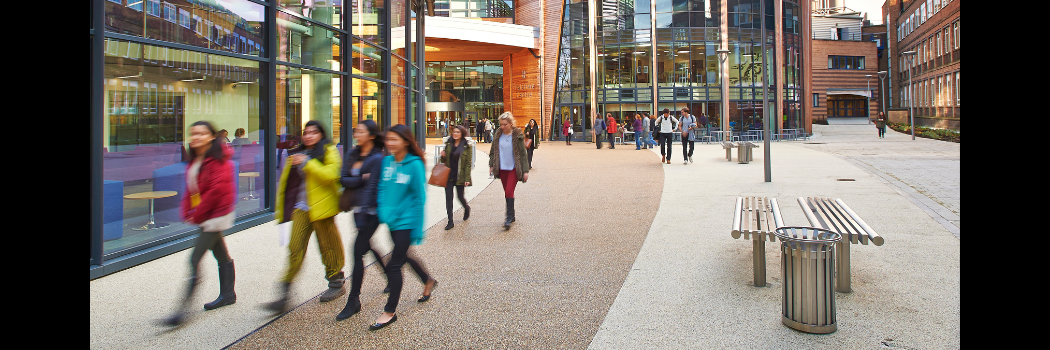 Students in front of the Palatine Centre