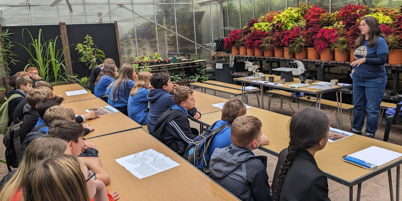 School pupils learn about soil health in our Botanic Garden