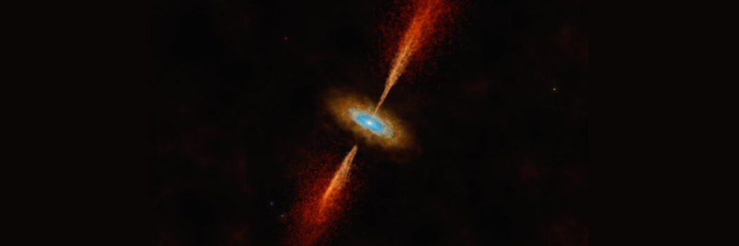 Artist’s impression of the disc and jet in the young star system HH 1177