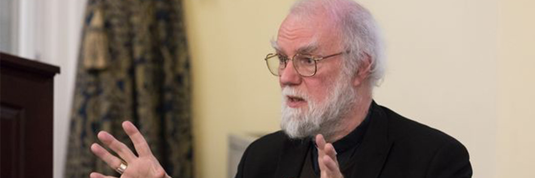 Dr Rowan Williams speaking and gesturing