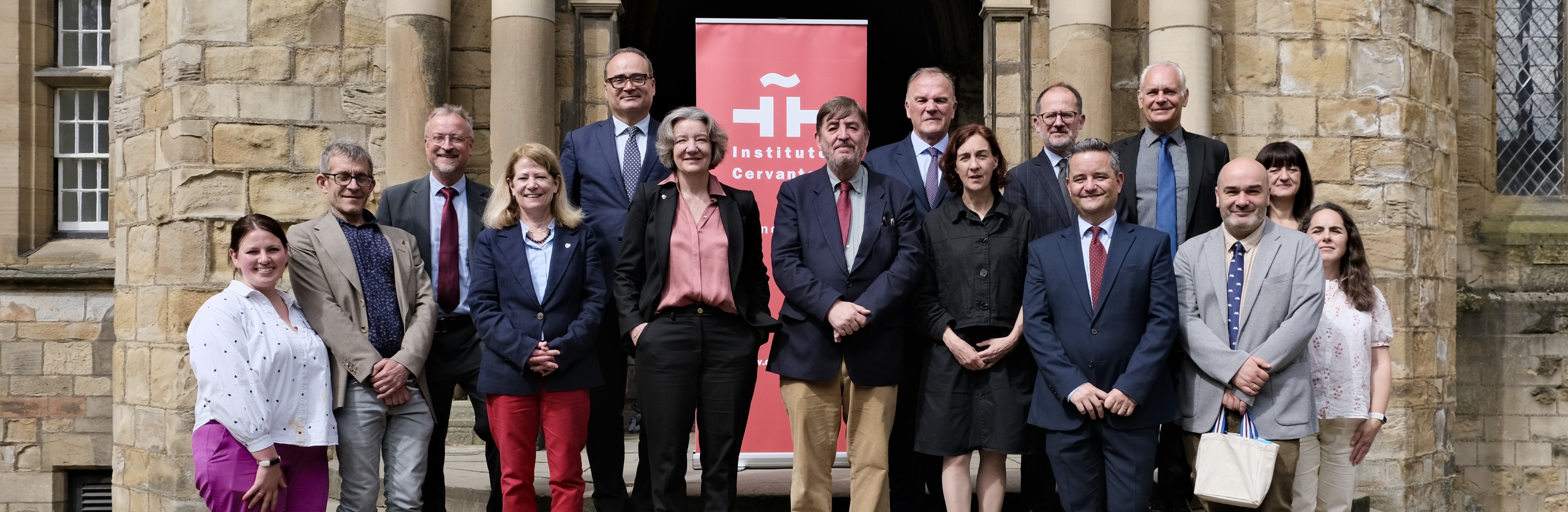 A group photo of delegates from Cervantes and Durham University