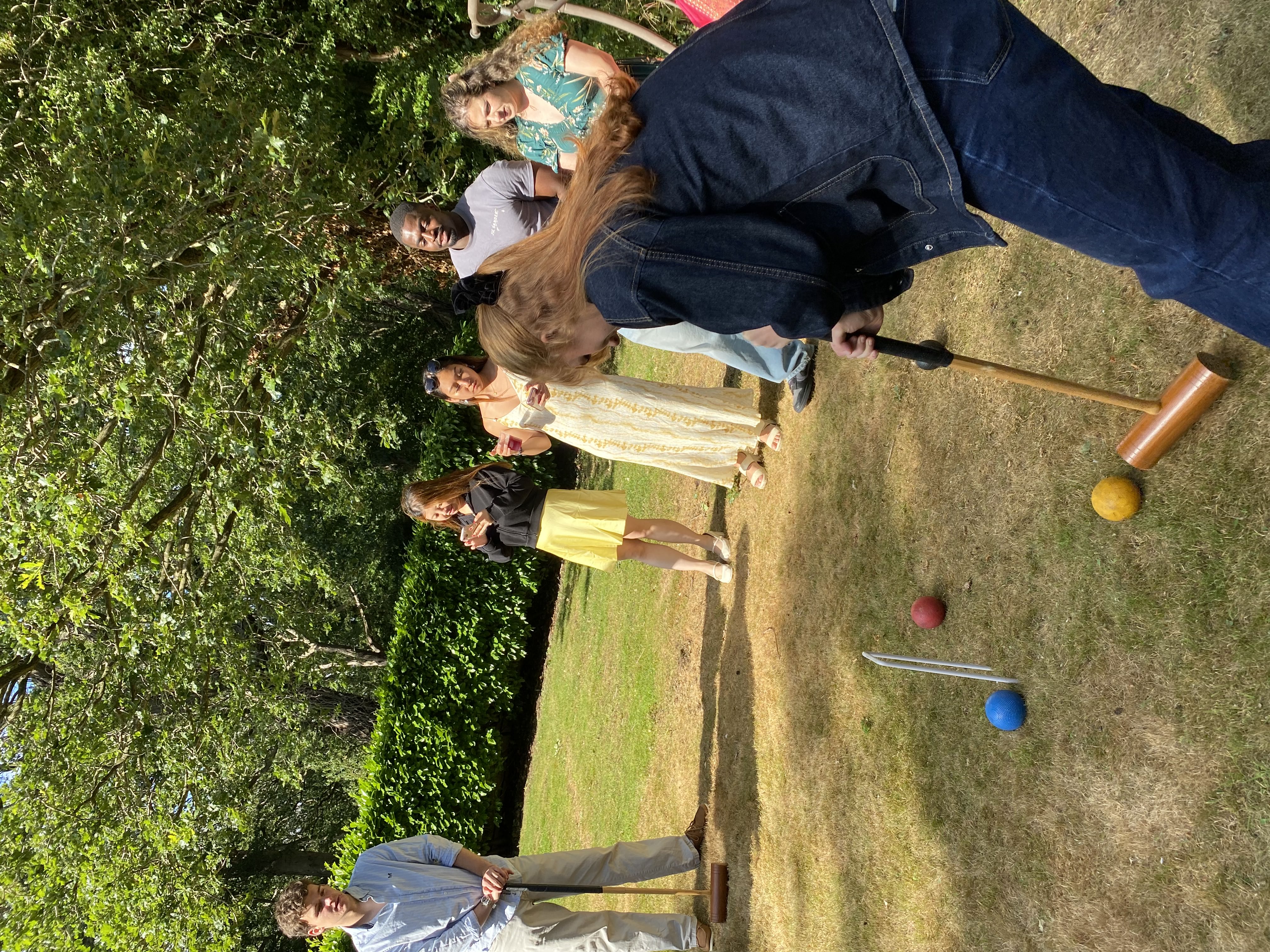 SCR Garden Party at Grey College, people playing croquet