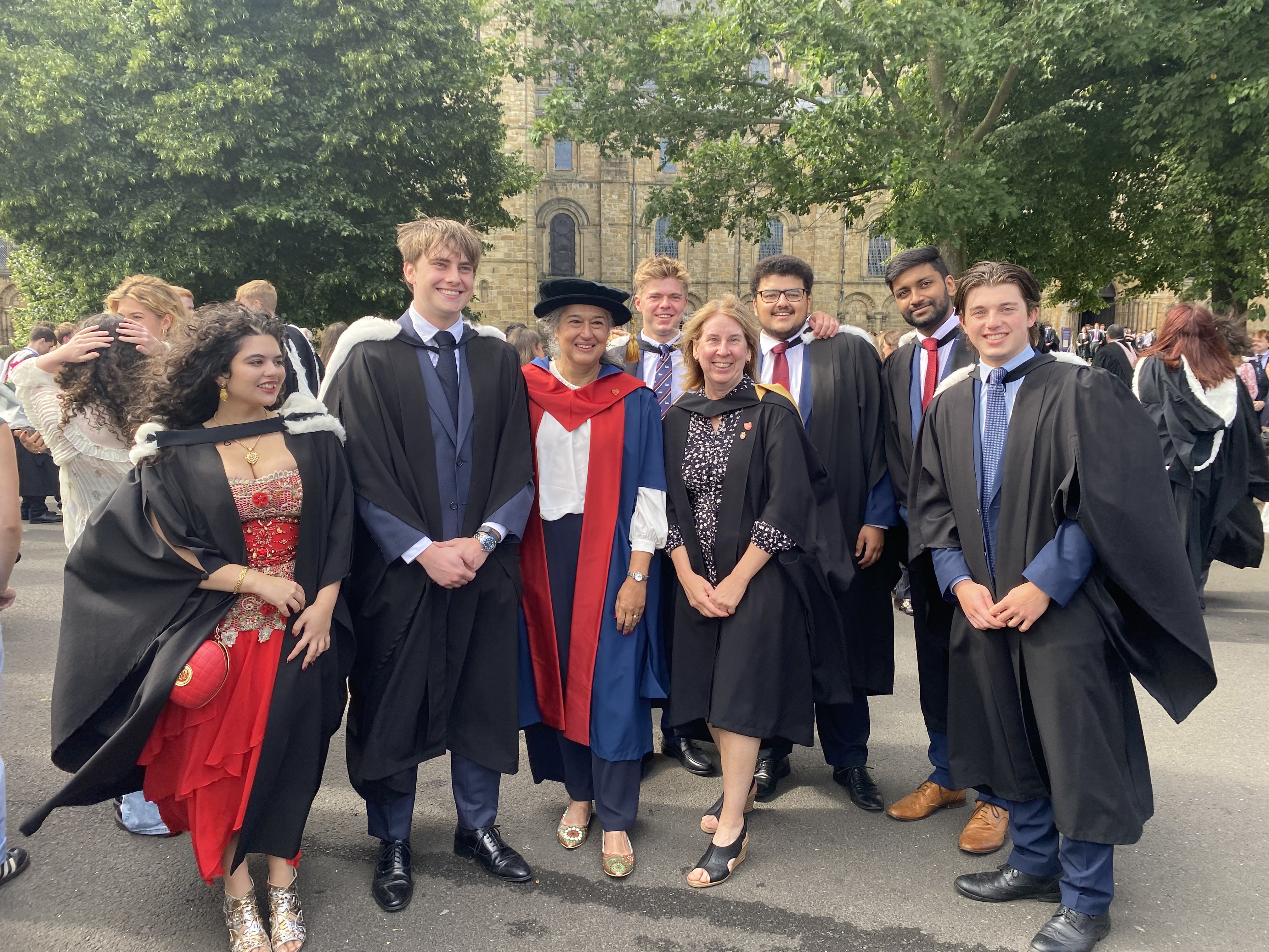 The Principal and students at graduation, Grey College