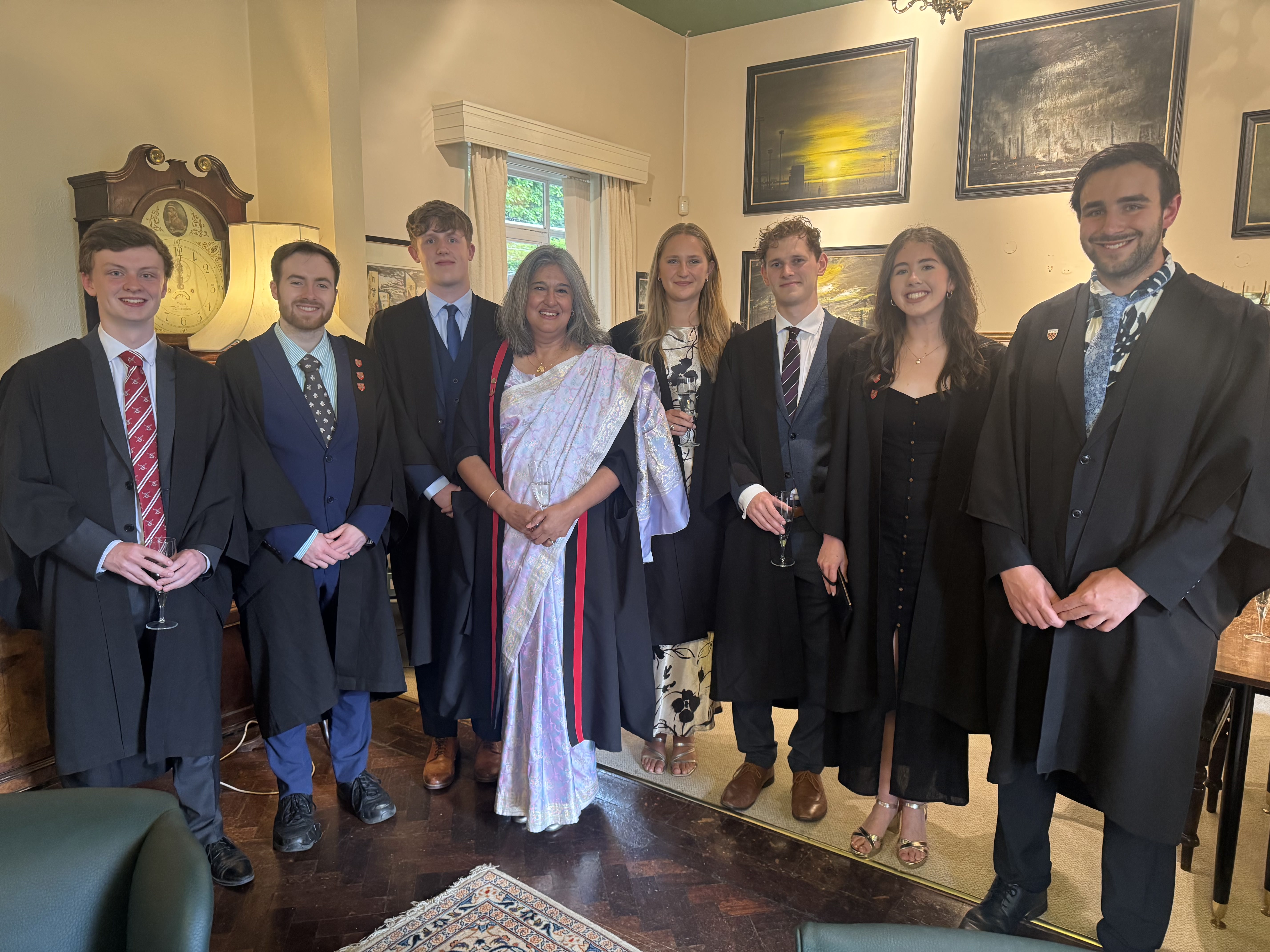 A group of students with the Principal at an awards formal, Grey College