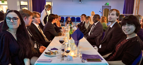 students at dining table