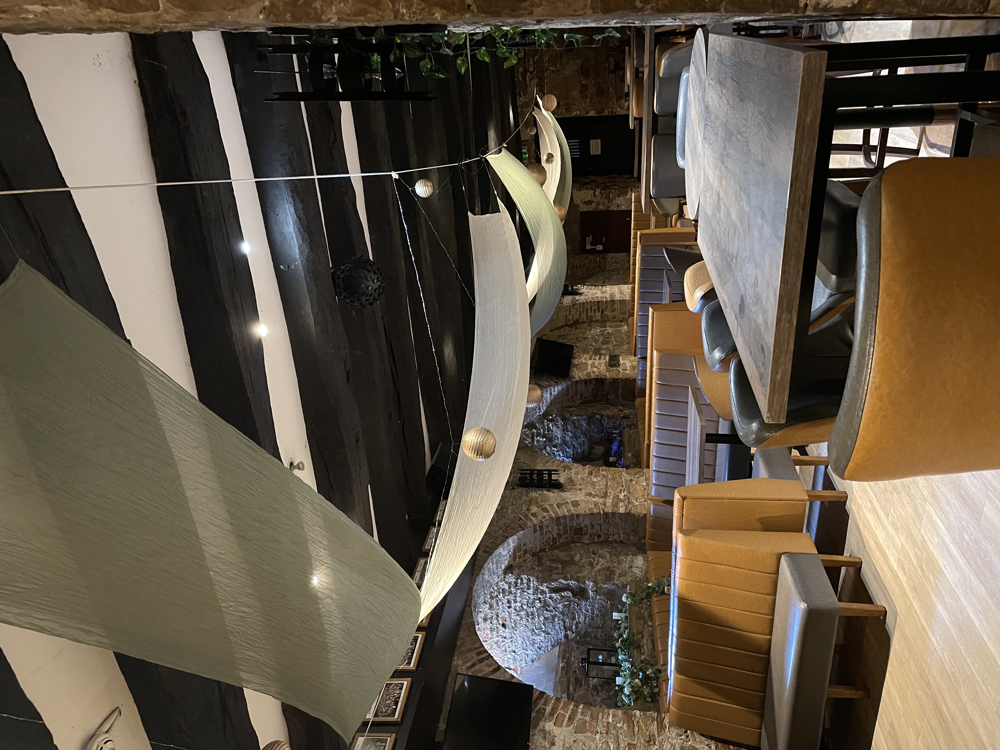 Photo of the undercroft bar, decorated for a student event