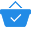 Blue icon of a shopping basket