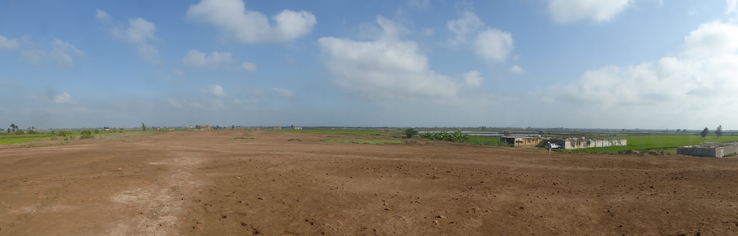 Panoramic view of a tell in the north Nile Delta