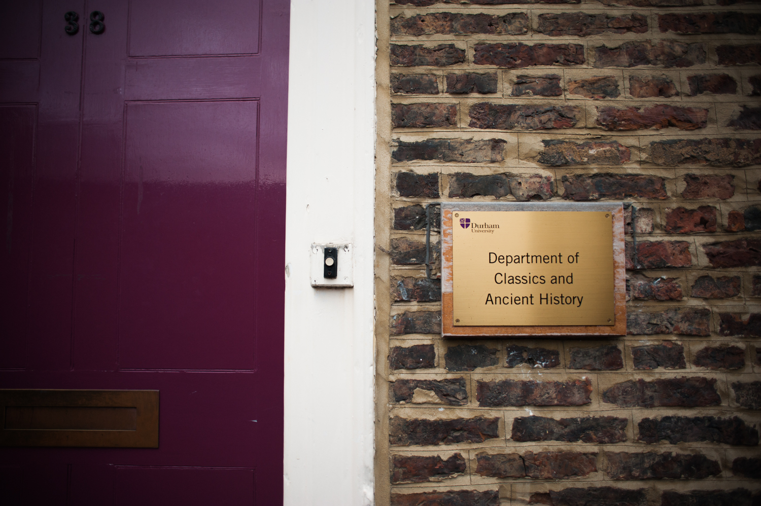 Plaque outside the Classics and Ancient History building