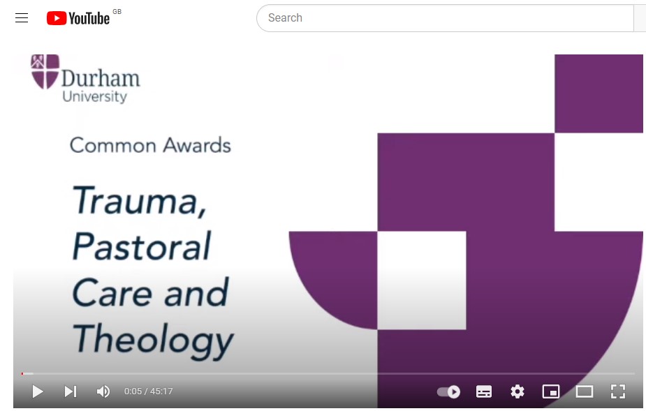 Trauma, Pastoral Care and Theology webinar