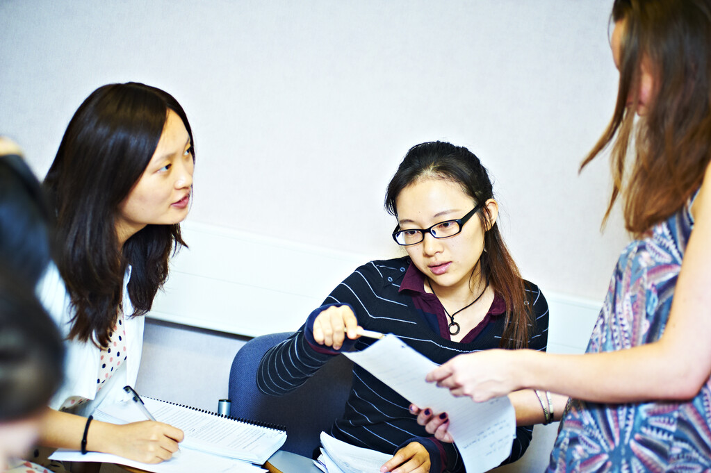 Students sitting in a classroom