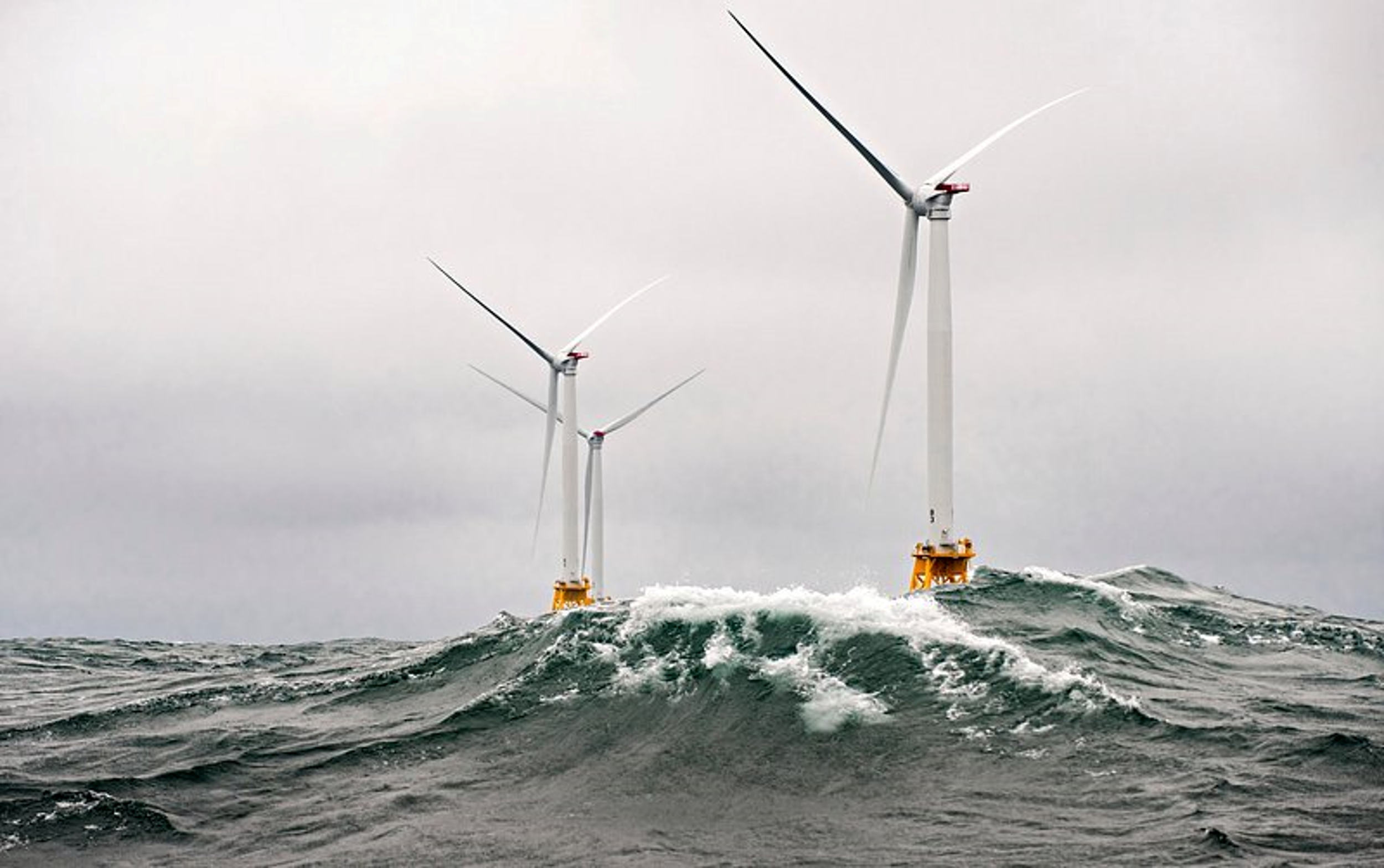 image of wind turbines in the ocean