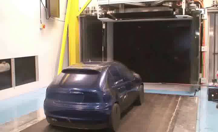 car in a wind tunnel