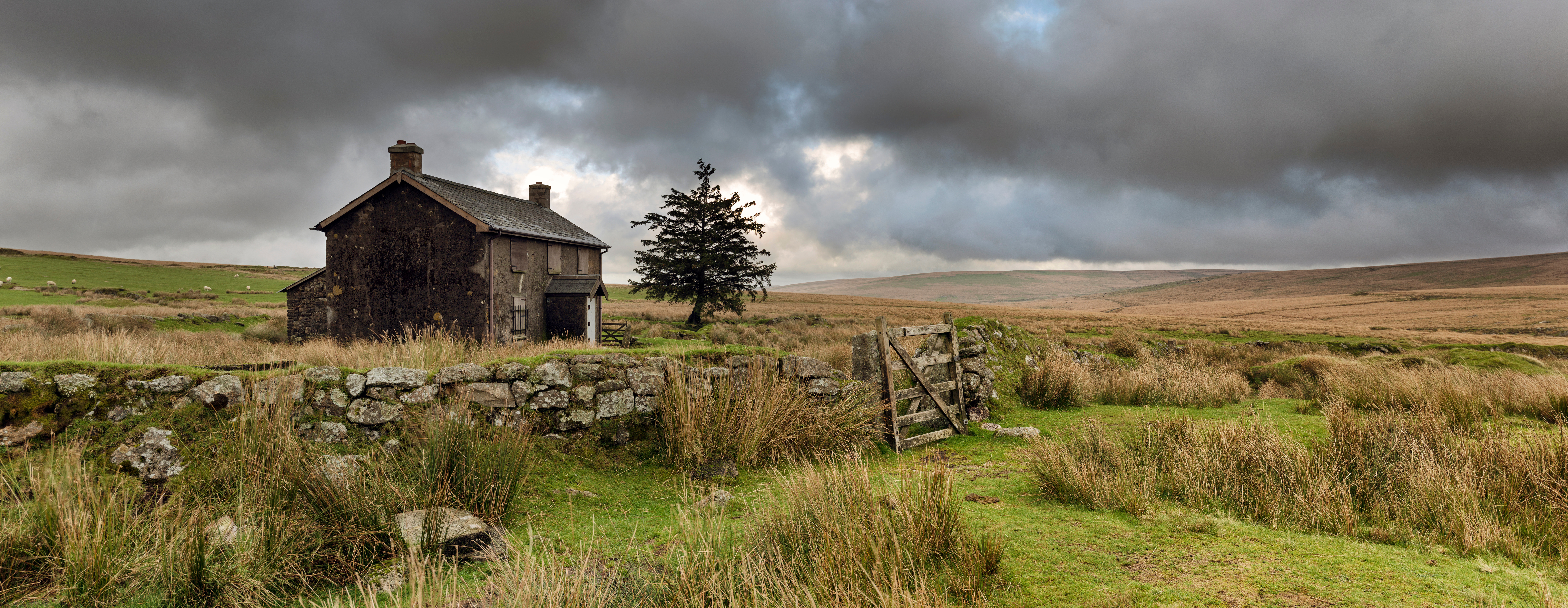 Farmhouse on open moorland