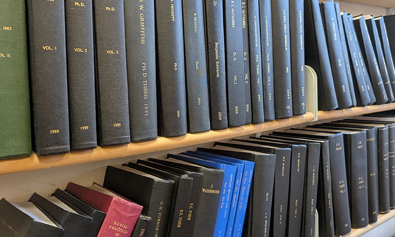 Bound theses on a shelf
