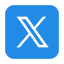 Stylised X logo in blue