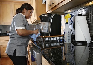 woman cleaning