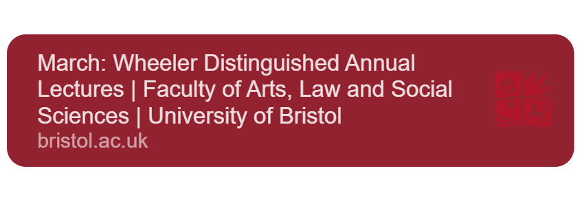Wheeler Distinguished Annual Lecture