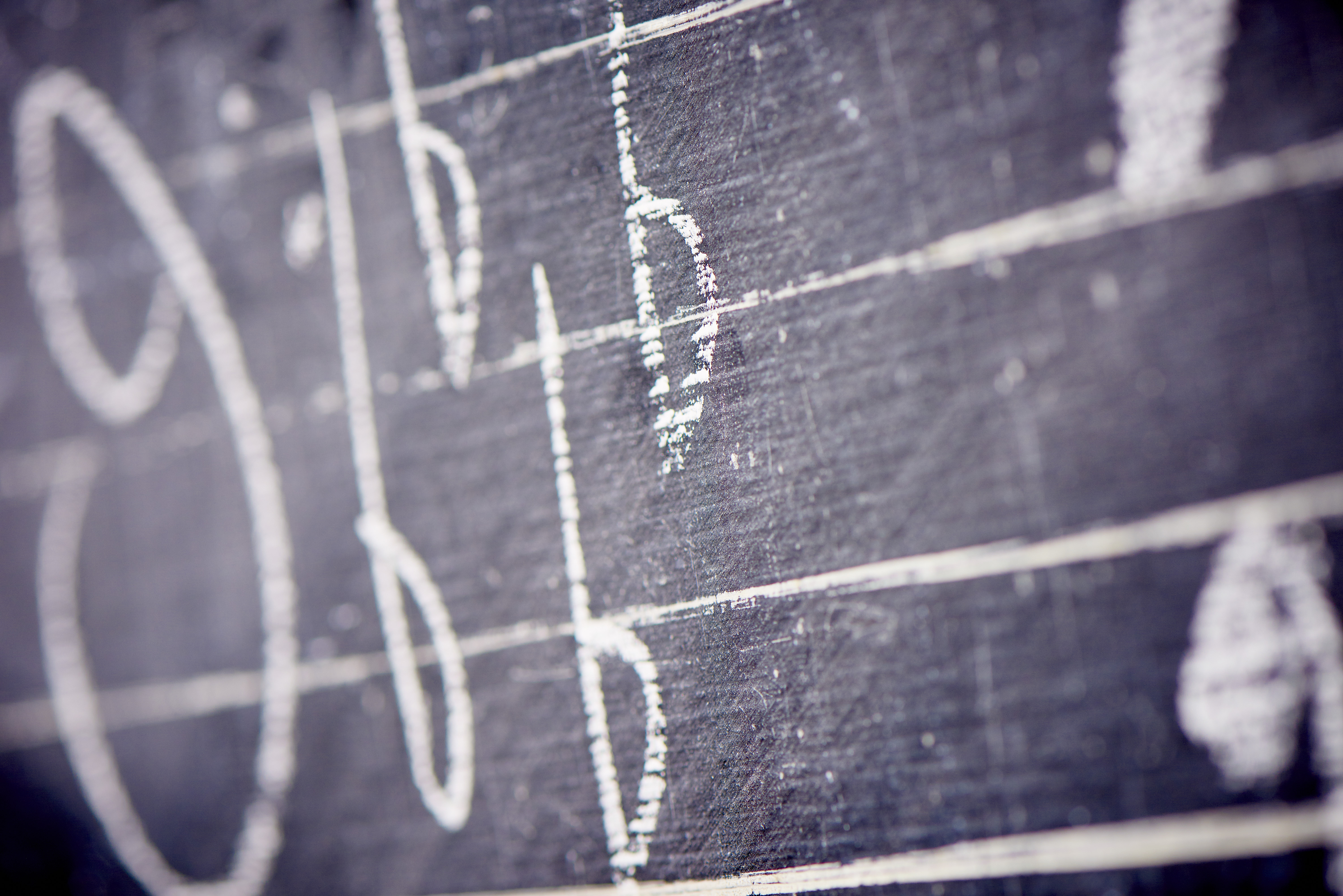 A blackboard with musical notes