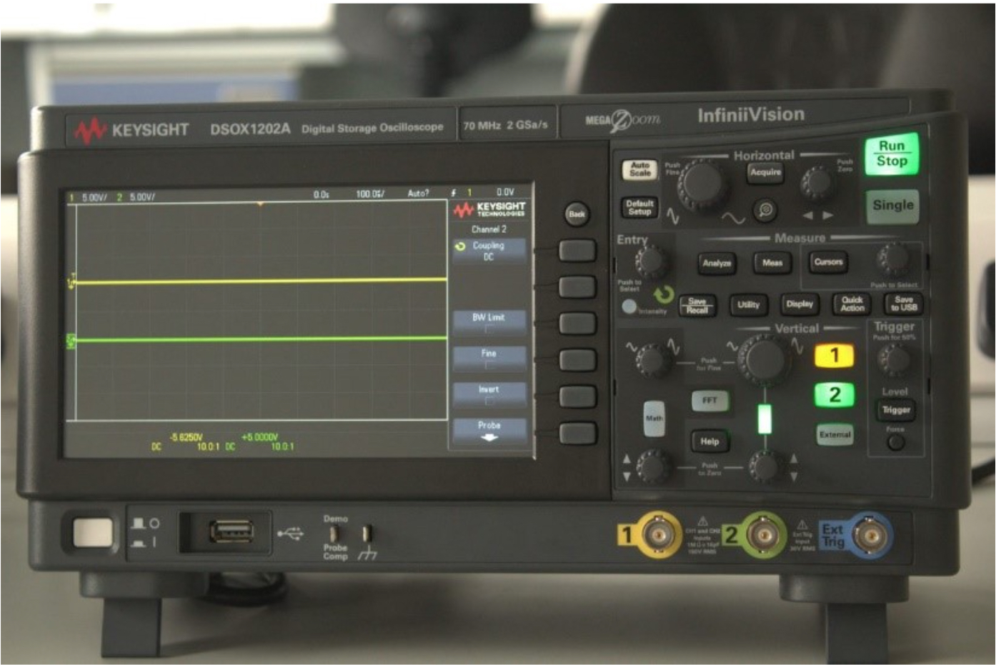 Front panel of oscilloscope