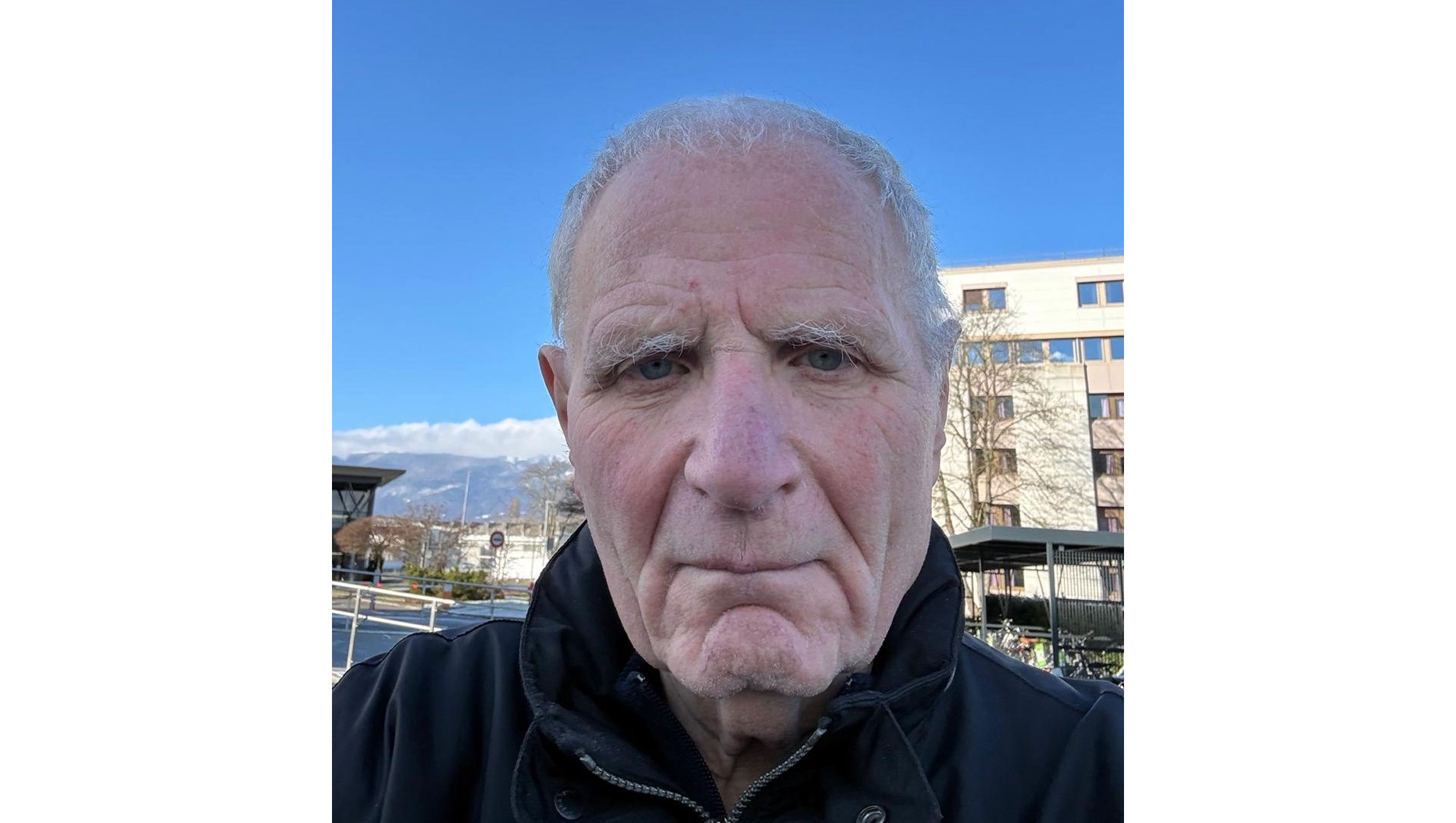 Prof Valery Khoze takes a selfie of himself outside the CERN compound in Geneva