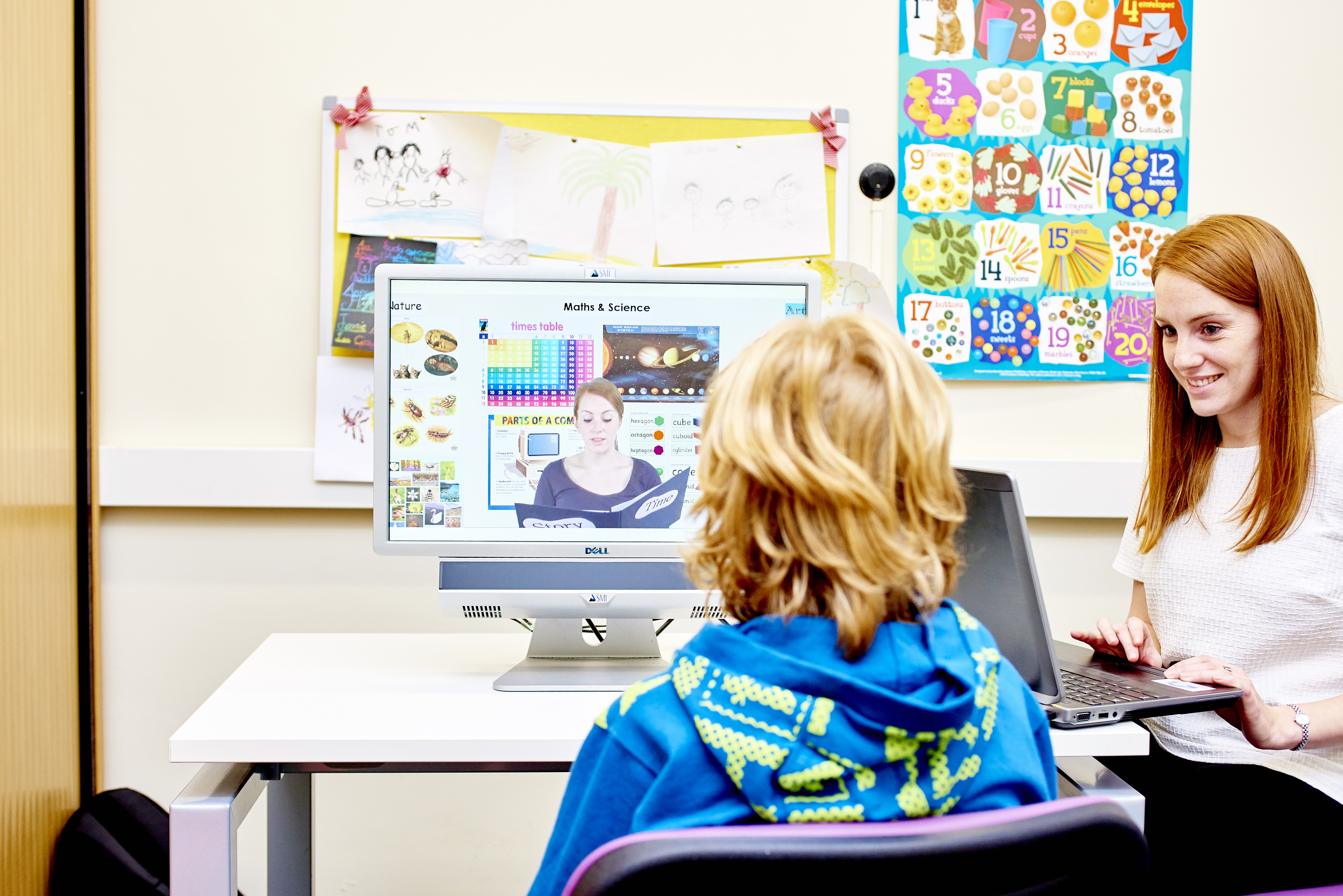 A child taking part in a Developmental Psychology practical.