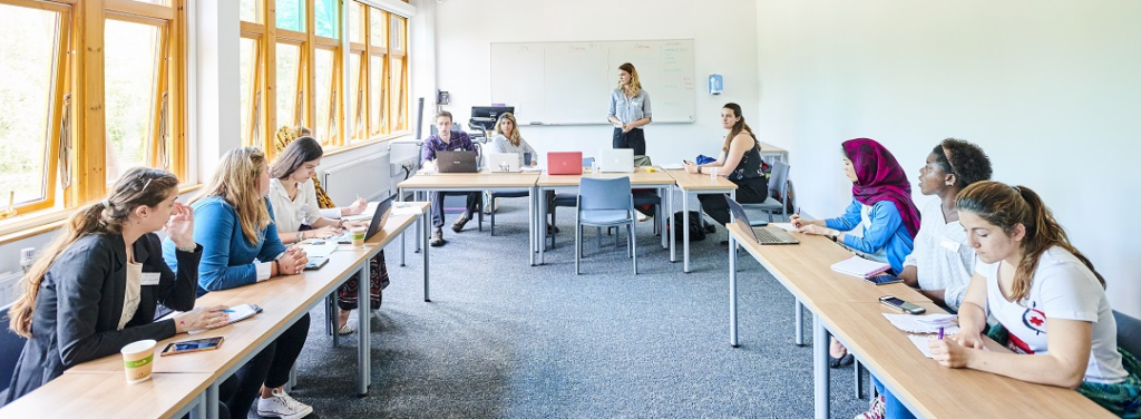 Students and professor in a classroom