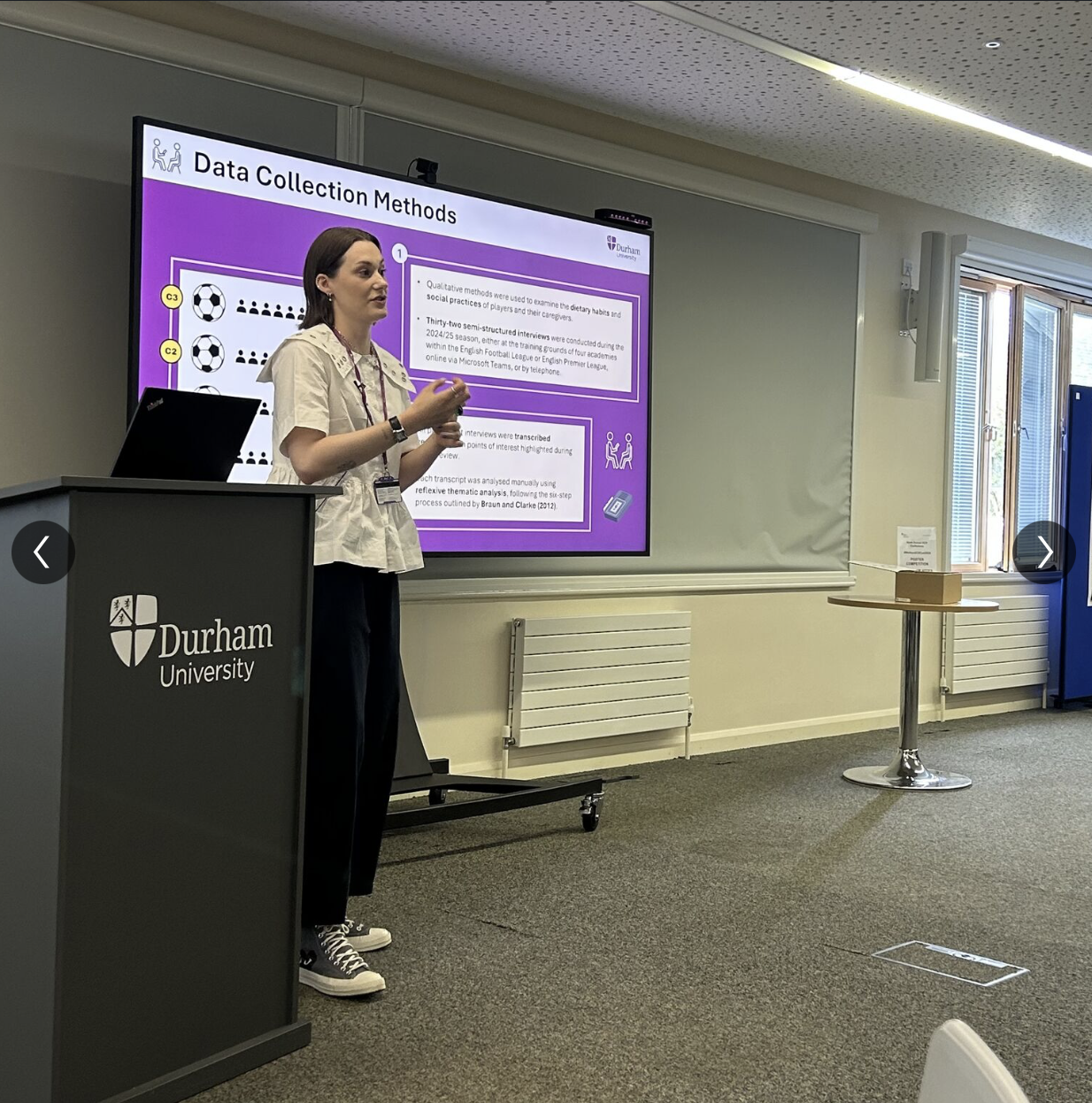 A student giving a presentation