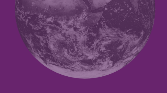 Purple tinted globe on purple background