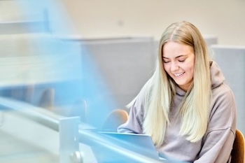 Student on laptop