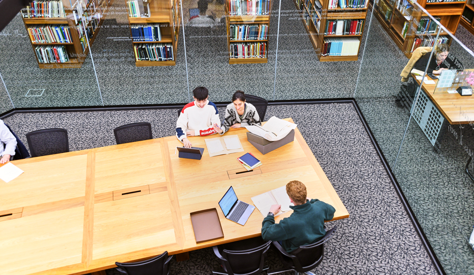 Students in the library