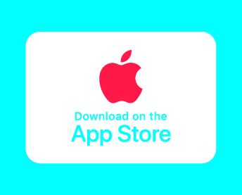Download on the app store logo, blue background