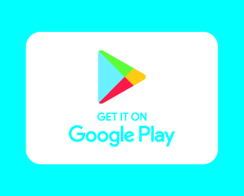 Get it on Google play logo, blue background