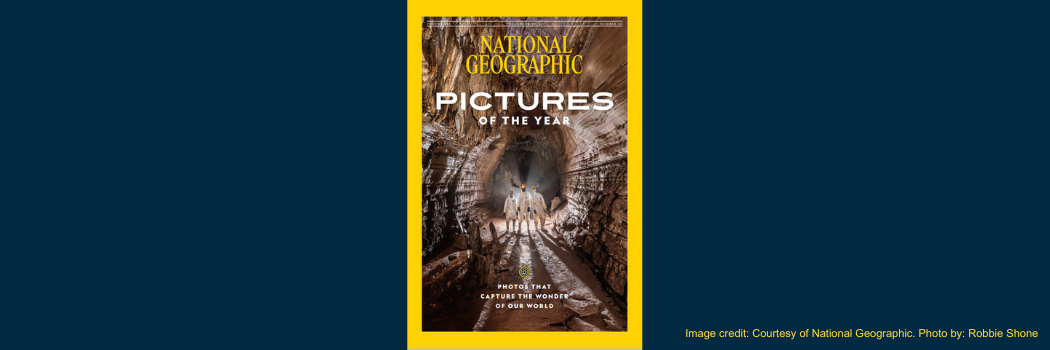 National Geographic December issue cover on blue background